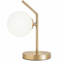Luminária Mesa Abajur 35cm Metálica Globo Vidro 15cm Gimpo KJTD-695-GOLD