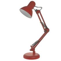 Luminária Mesa Abajur Articulável Metal Escritório Flex 2 em 1 Vermelha Bivolt Luminária Mesa Abajur Articulável Metal Escritório Flex 2 em 1 Vermelha Bivolt