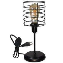 Luminária Mesa Abajur Clássico Aramado Chochin Preto P/LED