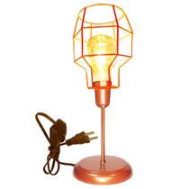 Luminária Mesa Abajur Clássico Aramado Granada Cobre P/LED Luminária Mesa Abajur Clássico Aramado Granada Cobre P/LED