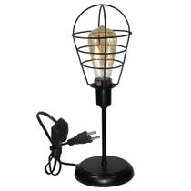Luminária Mesa Abajur Clássico Aramado Lamp Preto P/LED Luminária Mesa Abajur Clássico Aramado Lamp Preto P/LED
