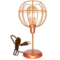 Luminária Mesa Abajur Clássico Aramado Spider Cobre P/LED - Jota Iluminação Ind e Com