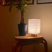 Luminaria Mesa Abajur Led Portátil QUADRADO ONDULADO Decoracao Diversos Presente Quarto Casa Geometrica Luxo