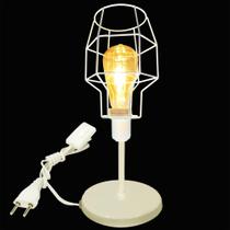 Luminária Mesa Abajur Mini Aramado Granada Branco P/Decorar Luminária Mesa Abajur Mini Aramado Granada Branco P/Decorar