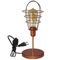 Luminária Mesa Abajur Mini Aramado Lampshape Cobre P/Décor