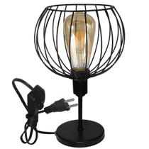Luminária Mesa Abajur Mini Aramado Tangerine Preto P/Décor