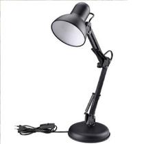 Luminária Mesa Articulada Articulável Pixar Prendedor Preto