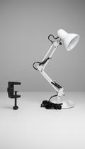 Luminária Mesa Articulada Base/Garra Bivolt Branca