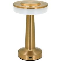 Luminária Mesa c/Led USB Touch Dimmer Metal Dourado 12x20cm