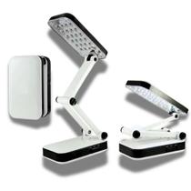 Luminária Mesa Dobrável 24 LEDs Ultra Brancos com Bateria Ajuste Intensidade