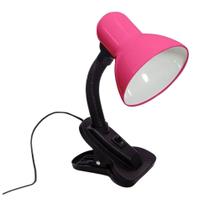 Luminária Mesa Escritório Garra Bivolt Leitura E27 Cor Rosa