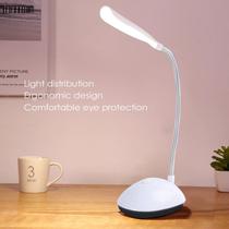 Luminária Mesa LED Flexível Branca Proteção Olhos Luz Estudo Escrivaninha Articulada Portátil