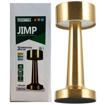 Luminaria Mesa Led Jimp Dourado 2w Dimerizavel Recarregavel