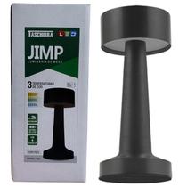 Luminaria Mesa Led Jimp Preta 2w Dimerizavel Recarregavel