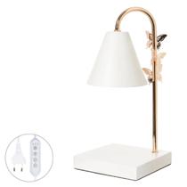 Luminaria mesa led metal boboletas dourado 31x14 cm florarte