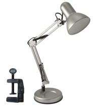 Luminária Mesa Metal Abajur Lâmpada Articulável Base Garra Flex Prata MT-811C-S