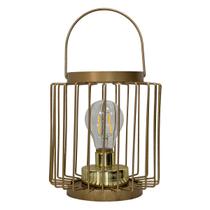 Luminária Metal Estilo Lampião Baldinho A Pilha Com Lâmpada