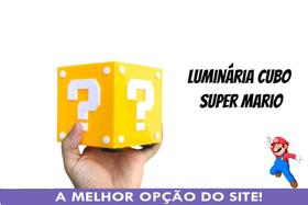 Luminária Mini Abajur de Mesa Bloco Super Mario Interrogação