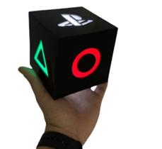 Luminária Mini Abajur de Mesa Playstation Preto - Super 3D Games