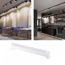 Luminária Módulo Led (Branca) Com Luz Foco Direcionável Difusa Linear 20W De 33Cm Para Trilho Eletrificado