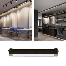 Luminária Módulo Led (Preta) Com Luz Foco Direcionável Difusa Linear 20W De 33Cm Para Trilho Eletrificado Luminária Módulo Led (Preta) Com Luz Foco Direcionável Difusa Linear 20W De 33Cm Para Trilho Eletrificado