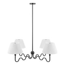 Luminária Modway Wave 4-Light Pendant preta 127x127x119cm