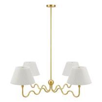Luminária Modway Wave Pingente de 4 luzes em latão 127x127x119cm