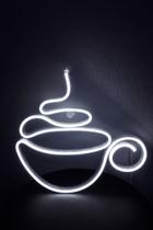 Luminária Neon LED Xícara de Café Decorativa Minimalista para Parede de Cozinha -
