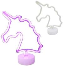 Luminaria Neon Unicornio Colors De Plastico Com Base A Pilha 30X24Cm - OEM