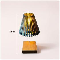 Luminária Nero De Mesa MDF Laminado Freijó 31cm X 17Cm Ofertamo