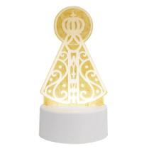 Luminária Nossa Senhora Aparecida Placa Luz Branca 18 Cm - 3D CRIATIVE