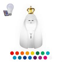 Luminária nossa senhora com coroa led rgb com fio