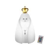 Luminária Nossa Senhora lâmpada LED RGB colorida Presente Mãe Avó Religiosa Santa Católica