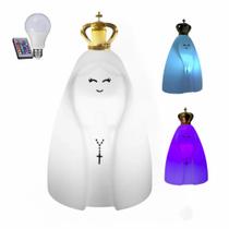 Luminária Nossa Senhora Led Rgb Premium + Controle E Bivolt Luminária Nossa Senhora Led Rgb Premium + Controle E Bivolt