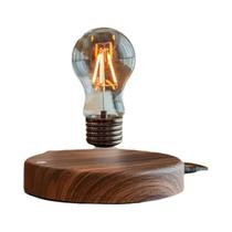 Luminária Noturna 3D LED Lua Flutuante 3 Cores Magnética Com Base De Madeira Presente Para