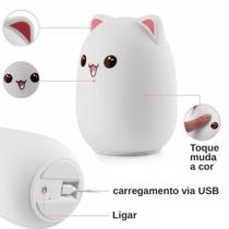 LUMINÁRIA Noturna de Silicone Sensor de toque Colorido . Recarregável