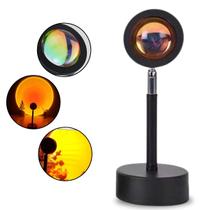 Luminária Noturna Lâmpada Projeção Sunset Led Efeito Por Sol