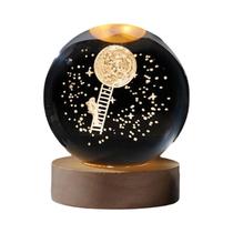 Luminária Noturna LED 3D - Bola de Cristal com Sistema Solar e Astronauta