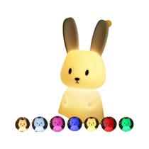 Luminária Noturna LED De Coelho De Silicone Fofa Com Sensor De Toque Para Decoração De Quarto