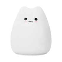 Luminária Noturna LED De Silicone Colorida Em Forma De Gato Com Sensor De Toque Para Quarto