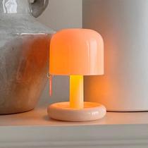 Luminária Noturna LED Estilo Cogumelo Mini De Mesa Recarregável USB Luz Do Pôr Do Sol Para Decoração