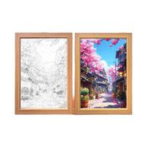 Luminária Noturna LED Monte Fuji Com Moldura De Imagem, Luz De Parede Temática De Cidade Japonesa,