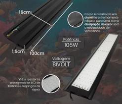 Luminária Nour Plus Marine Ocen Tech 100cm Bluetooth 105w