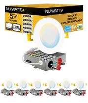 Luminária NUWATT 4" Ultra Thin 5CCT regulável, pacote com 6