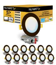 Luminária NUWATT, pacote com 12 unidades, 6", LED de bronze regulável Luminária NUWATT, pacote com 12 unidades, 6", LED de bronze regulável