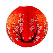 Luminária Oriental Vermelha Sakura - 40 cm - Tyotin