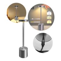 Luminária P/ Decorar Mesa Recarregável Com Usb Cor Prata