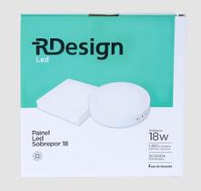 Luminária Painel de Led Sobrepor Quadrado Bivolt 18w 6000k Qds18-6 Rdesign