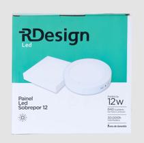 Luminária Painel de Led Sobrepor Quadrado Bivolt 3000k 12w Qds12-3 Rdesign