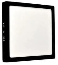 Luminaria Painel Led Preto 18w Sobrepor Quadrada 3000K Slim